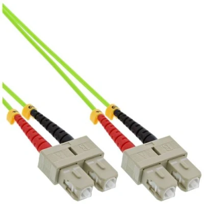 Image de InLine Cordon de raccordement SC multi mode (M) pour 3 m fibre optique duplex 50 / 125 microns OM5 sans halogène vert
