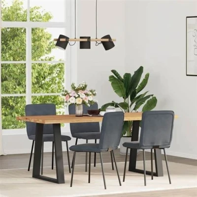 Image de vidaXL Chaises à manger lot de 4 Gris foncé Velours3315310