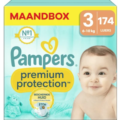 Afbeelding van Pampers Premium Protection Maat 3 Maandbox 174 Stuks 6 10 kg