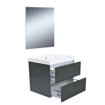 Afbeelding van Wiesbaden Vision meubelset (incl. spiegel) 60 cm hoogglans grijs