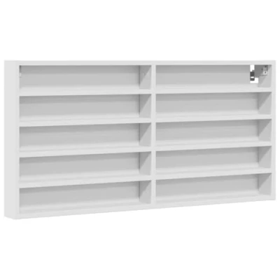 Afbeelding van Vitrinekast 100x8,5x50 cm bewerkt hout wit