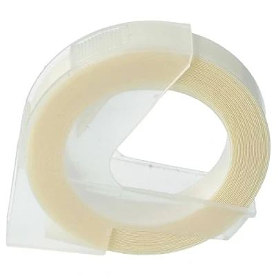 Afbeelding van vhbw 3D inktlint compatibel met Dymo 1805, 1855, Jet, Junior, Mini, Omega 9 mm, wit op transparant