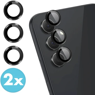 Afbeelding van iMoshion Camera lens Screen protector Geschikt voor Samsung Galaxy A55 2 Pack zwart