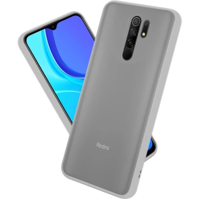 Afbeelding van Cadorabo Hoesje geschikt voor Xiaomi RedMi 9 in Mat Transparant Hybride beschermhoes met TPU siliconen Case Cover binnenkant en matte plastic achterkant