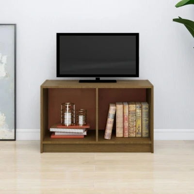 Afbeelding van Tv meubel 70x33x42 cm massief grenenhout honingbruin
