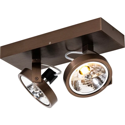 Afbeelding van QAZQA Design spot donkerbrons 2 lichts draai en kantelbaar Go
