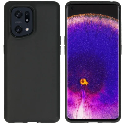 Afbeelding van iMoshion Hoesje Geschikt voor Oppo Find X5 5G Siliconen Color Backcover Zwart