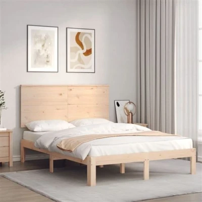Image de vidaXL Cadre de lit avec tête 140x200 cm bois massif
