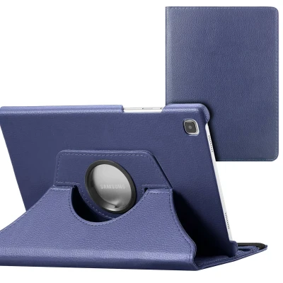 Afbeelding van imoshion Tablet Hoes Geschikt voor Samsung Galaxy Tab S6 Lite (2024) / (2022) 360 Draaibare Bookcase Donkerblauw /Donkerblauw