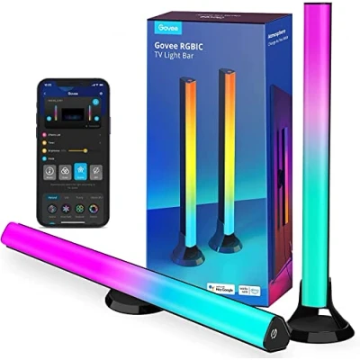 Afbeelding van Govee RGBIC Led lichtbalk voor tv van 45 tot 70 inch, 3 plaatsingsopties, ledlamp werkt met Alexa, bestuurbaar via app en besturingsbox kerstdecoratie