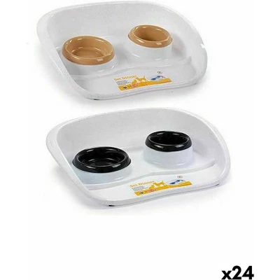 Afbeelding van Dierenvoederbak Stefanplast Dubbel Plastic 34 x 11 46,5 cm (24 Stuks)