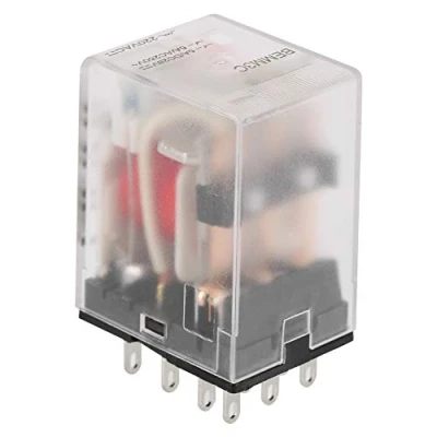 Afbeelding van AC 220 V 5 A elektromagnetisch relais mini tussenrelais vermogensrelais 11 polig met rode indicator