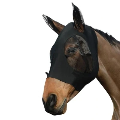 Image de Weatherbeeta Masque Anti Mouches Stretch Bug Eye Saver avec Oreilles Noir/black Cob