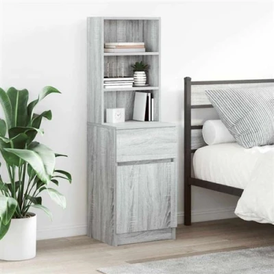 Image de vidaXL Table de chevet sonoma gris 39x35x125 cm bois d’ingénierie861315