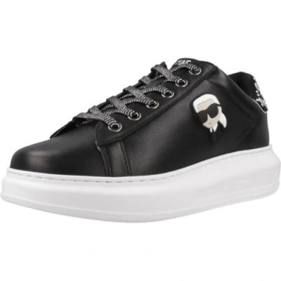 Afbeelding van KARL Lagerfeld Kapri Mirror Sneakers laag, Dames, Maat: 38, Black/silver Leer en imitatieleer