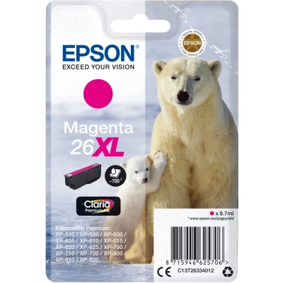 Afbeelding van Epson 26XL (C13T26334012) Inktcartridge Magenta Hoge capaciteit