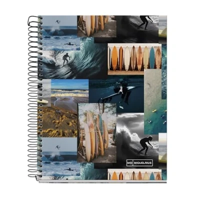 Image de Miquelrius Cahier A5, quadrillage 5 mm, carnet couverture rigide, A5 avec 120 feuilles micro perforées, 4 couleurs à organiser, papier extra opaque 70 g/m², 2 trous pour classer