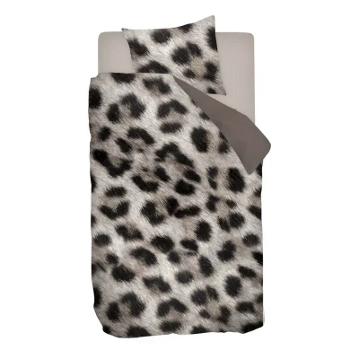 Afbeelding van Snoozing Jaguar Flanel Dekbedovertrek Eenpersoons 140x200/220 cm + 1 kussensloop 60x70 Taupe