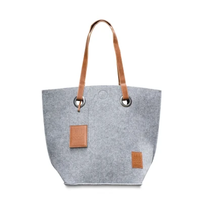 Afbeelding van Knit Factory TESS Shopper, Dames, Maat: One Size, Light grey