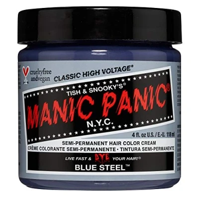 Image de Manic Panic Blue Steel Classic Crème, coloration capillaire semi permanente vegan et respectueuse des animaux, 118 ml