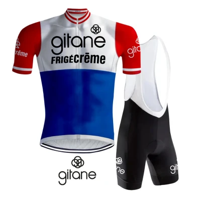 Afbeelding van Retro Wielertenue Gitane FrigeCreme REDTED L