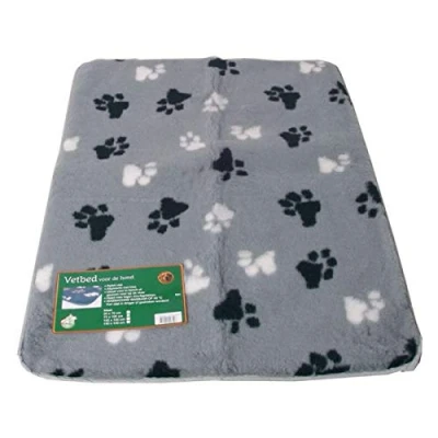 Afbeelding van Vetbed gebiesd grijs met pootprint 150x100 cm