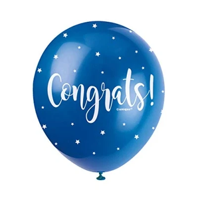 Afbeelding van Unique Party Congratulations 56105 ballonnen, parelmoer, 30 cm, 5 stuks