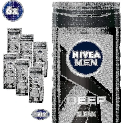 Afbeelding van Nivea Men Deep Clean Douchegel Voordeelverpakking 6x250ml