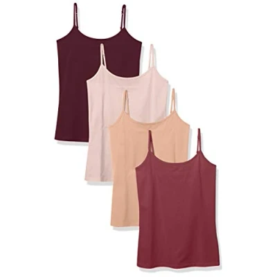 Image de Amazon Essentials Caraco Coupe Cintrée Women&#039;s, Pack of 4, Bordeaux/Mauve/Rose Clair, XL