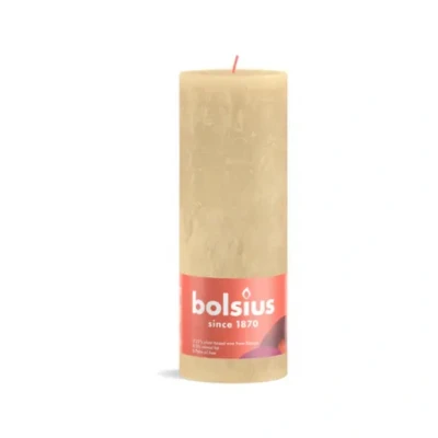 Afbeelding van Rustiek stompkaars shine 190 x 68 mm Oat beige kaars Bolsius