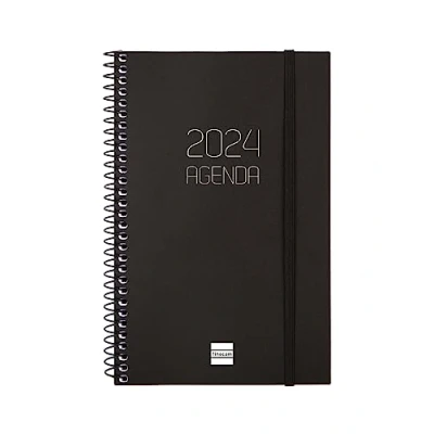 Afbeelding van Finocam Spiraalagenda 2024, ondoorzichtig, horizontale weekkalender, januari 2024 december (12 maanden), zwart, Franse versie