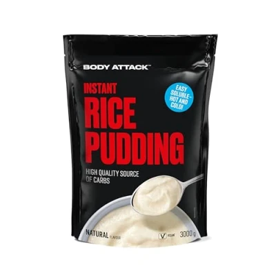Afbeelding van Body Attack Instant Rice Pudding Neutraal, 3 kg, voor ontbijt en pre workout snack, hoogwaardige energiebron door complexe koolhydraten, licht verteerbaar