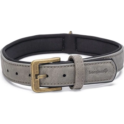 Afbeelding van Beeztees Balacron Ax Honden Halsband Kunstleer Grijs Nekomvang van tot x breedte: 43 53 cm 25 mm