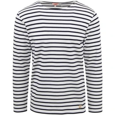 Afbeelding van Armor Lux Houat Trui Strepen Zwart Wit maat M Heren met Regular fit Pasvorm Katoen Suitable Herenkleding