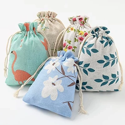 Afbeelding van DAHI jute zakjes, 25 stuks, natuurlijke cadeauzakjes, zak, zak (5 type zakjes B)
