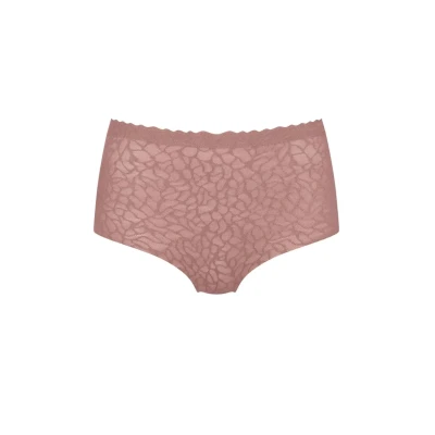 Afbeelding van Sloggi dames Zero Feel Lace naadloze high waist slip van kant in de kleur Oudroze, maat: M