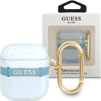 Afbeelding van Guess GUA2HHTSB AirPods cover blauw/blauwe Strap Collection