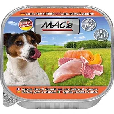 Afbeelding van MAC&#039;s Hondenvoer Natvoer Blik 70% Kalkoen &amp; Bosbessen 6 x 200g