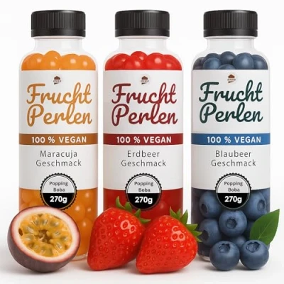 Afbeelding van ONHA Bubble Tea Beads Popping Boba fruitparelmix voor bubbelthee, 810 g, 100% veganistisch en glutenvrij, inclusief echt vruchtensap