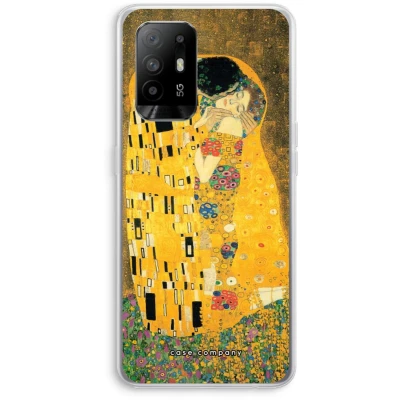 Afbeelding van Case Company® hoesje geschikt voor Oppo A94 5G Der Kuss Soft Cover Telefoonhoesje Bescherming aan alle Kanten en Schermrand