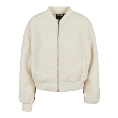 Afbeelding van Urban Classics Ladies Oversized Sherpa Bomber Jacket Fleecejas, Dames, Maat: 4XL, Whitesand