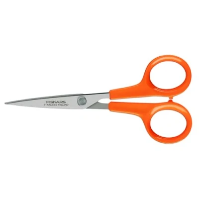 Image de Fiskars Ciseaux de Précision, Classic, Longueur : 13 cm, Pour Droitiers et Gauchers, Lame en Acier Inoxydable/Manche Plastique, Orange, 1005153