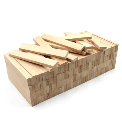 Afbeelding van 80 stuks houten stangen 22 x 8 160 mm eiken losse voor knutselen (beuken mm)