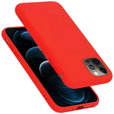 Afbeelding van Cadorabo Hoesje geschikt voor Apple iPhone 12 / PRO in LIQUID ROOD Beschermhoes gemaakt van flexibel TPU silicone Case Cover