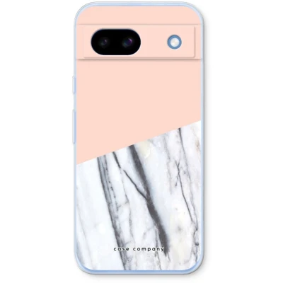 Afbeelding van Case Company® hoesje geschikt voor Google Pixel 8a A touch of peach Soft Cover Telefoonhoesje Bescherming aan alle Kanten en Schermrand