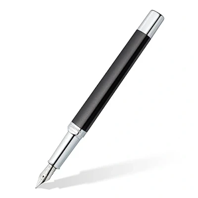 Afbeelding van Staedtler Triplus 474, hoogwaardige driehoekige vulpen in antracietgrijs, inkt de kleur blauw en middelgrote punt, 474 M09 3