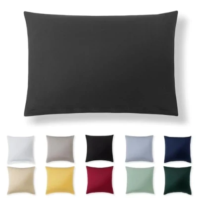 Afbeelding van Alreya Taie d&#039;oreiller de 40 x 60 cm Anthracite 100 % jersey coton Housse coussin En Super douce Avec fermeture éclair