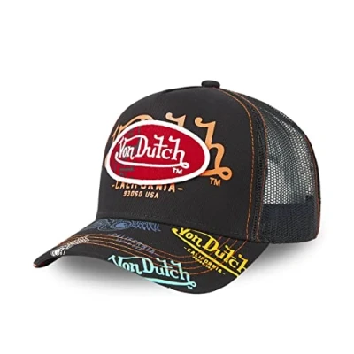 Afbeelding van Von Dutch Verstelbare pet voor dames en heren, truckerpet, zacht, origineel duurzaam, zwart, eenheidsmaat, zwart.