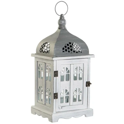Afbeelding van Lykta DKD Home Decor Verouderde afwerking Wit Grijs Hout Kristal 19 x 42 cm