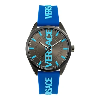 Afbeelding van Versace V Vertical VE3H00823 Horloge Siliconen Blauw Ø 42 mm